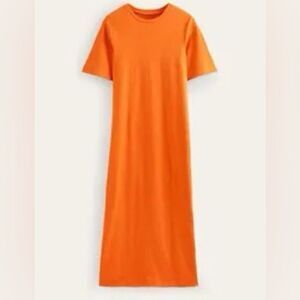 NWT Boden Midi Cotton T-Shirt Dress in Orange